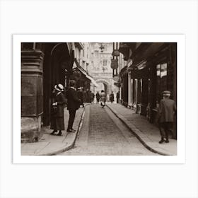 Old Photo Of A Narrow Street With People 3302247 Art Print