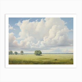 Antique Cloud Oil Painting Art Print