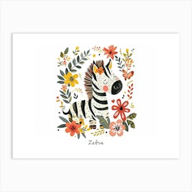 Little Floral Zebra 2 Poster Art Print
