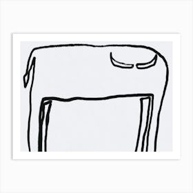 Cow line art Art Print
