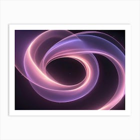 Abstract Background With Swirling, Glowing Lines Of Pink And Purple, Forming A Dynamic And Mesmerizing Loop Against A Dark Background Art Print