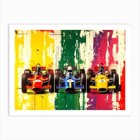Auto Racing Types - 3 Racing Cars Art Print