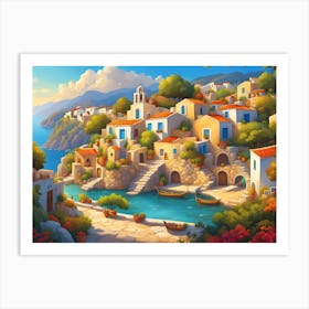 Greece Village (1) Art Print
