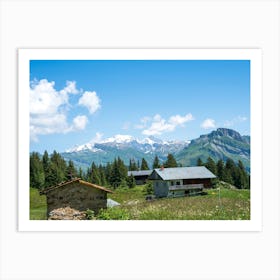 A view of the Mont Blanc from Col de Roselend in the french alps - summer mountain in France nature and travel photography by Christa Stroo Photography Art Print