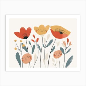 Flowers In The Garden Kids and Nursery Art Print