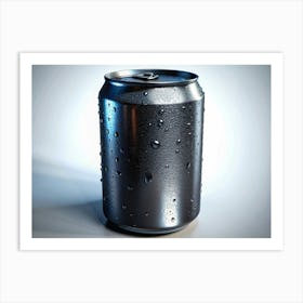 Metallic Beverage Can With Water Droplets Art Print