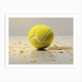 Tennis Ball With Water Droplets Art Print