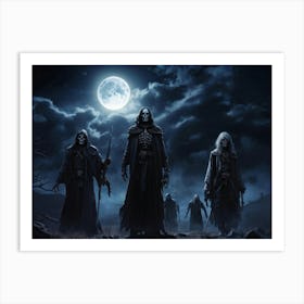 The Rising Undead In The Full Moon (14) Art Print