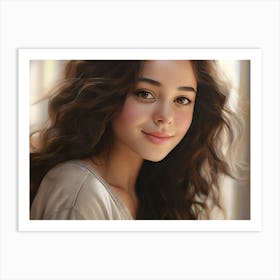 Portrait Of A Beautiful Girl Paintings Art Print Art Print