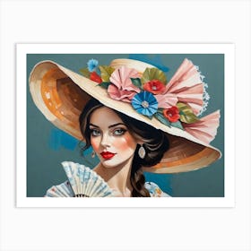 Hat And Fan 3 Art Print