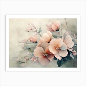 Flowers In A Watercolor Style 7 Art Print