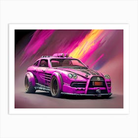 Pink Car 2 Art Print