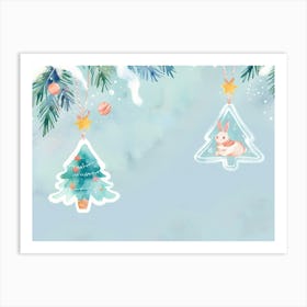 Watercolor Christmas Ornaments Art Print