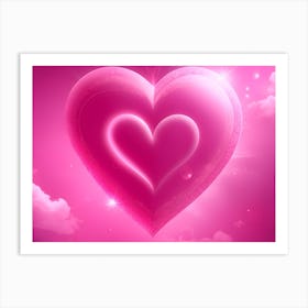 A Glowing Pink Heart Vibrant Horizontal Composition 41 Art Print