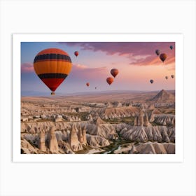 Hot Air Balloons In Cappadocia Art Print