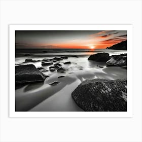 Sunset At The Beach 643 Art Print