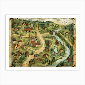 The Village Map 3 Art Print