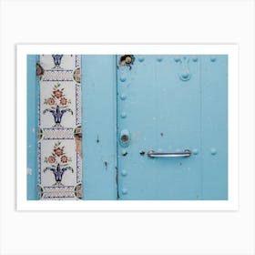 Tiles and blue door | Minimal Art | Morocco Art Print