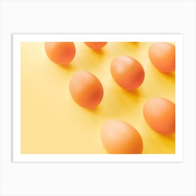 Eggs On A Yellow Background 2 Art Print