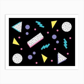 Memphis Pattern Retro Dreamwave 80s Vintage Shapes Artwork Art Print