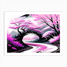 Sakura Trees 1 Art Print