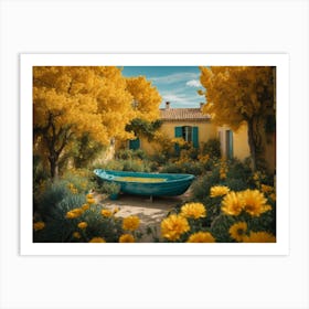 A Creative And Interesting Interpretation Of Van Gogh S Garden In Arles, Rendered In A Stylistic And Visually Stunning Manner Art Print