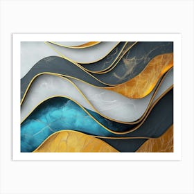 Abstract Fluid Marble Art Print