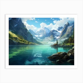 Norwegian Fjord With Stunning Clear Water Art Print