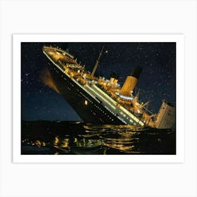 Dramatic Titanic Sinking Art Print