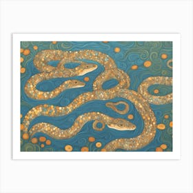 Snakes In The Water Art Print