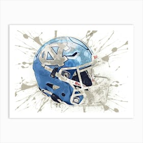 North Carolina Tar Heels NCAA Helmet Poster Art Print