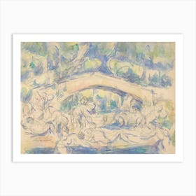 Bathers Under A Bridge, Paul Cezanne Art Print
