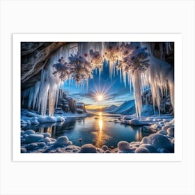 Ature Eternal Frost In A Secluded Glacial Cave (1) Art Print