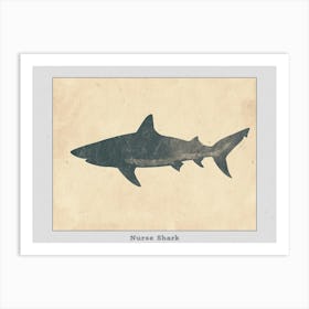 Nurse Shark Grey Silhouette 2 Poster Art Print