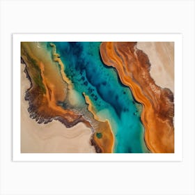 Blue Green Water And Sand Art Print