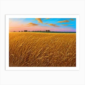 Sunset Wheat Field 5 Art Print