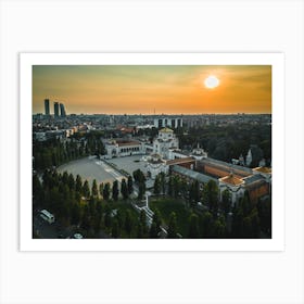 Aerial View Of Milan City At Sunset Art Print