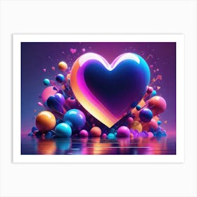 Colorful Heart Creative Art Print 47 Art Print