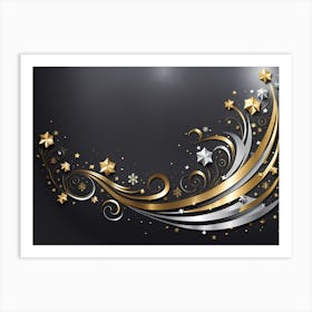 Christmas Background magic wand Vector art 4 Art Print