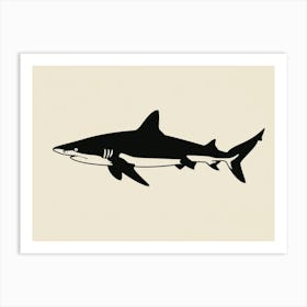Whitetip Reef Shark Shark Shark Silhouette 4 Art Print