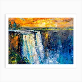 Sunset At Victoria Falls 1 Art Print