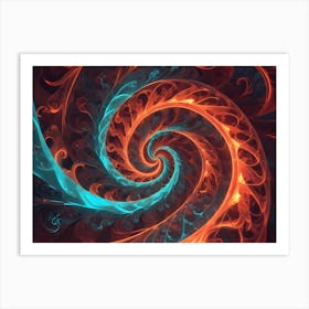 Powerful Ocean Waves With Dramatic Teal And Magenta Hues Crashing And Cresting, Creating A Sense Of Energy And Movement Art Print