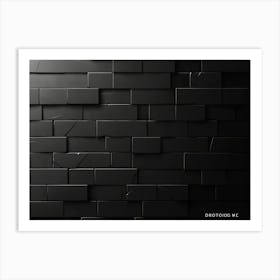 Abstract Black Background with Brick Shadow Texture Art Print