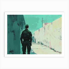 Soldier In The Alley Art Print