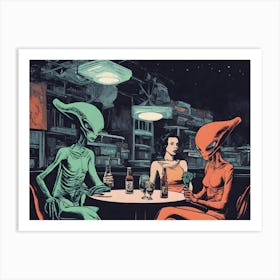 Aliens At The Bar 1 Art Print