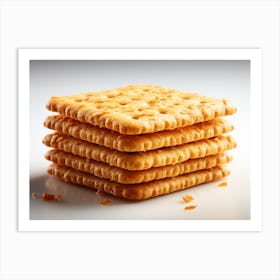 Crackers On A White Background Art Print