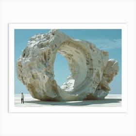 Large Rock In The Desert Art Print