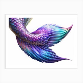 Purple And Blue Mermaid Tail Art Print