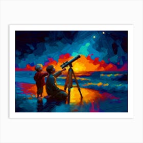 Celestial Siblings: Capturing Brotherhood Beneath the Stars Art Print