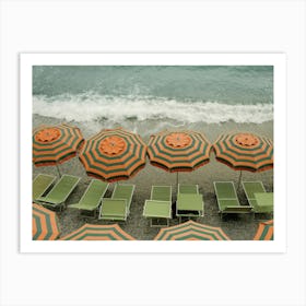 Monterosso Beach Umbrellas Art Print